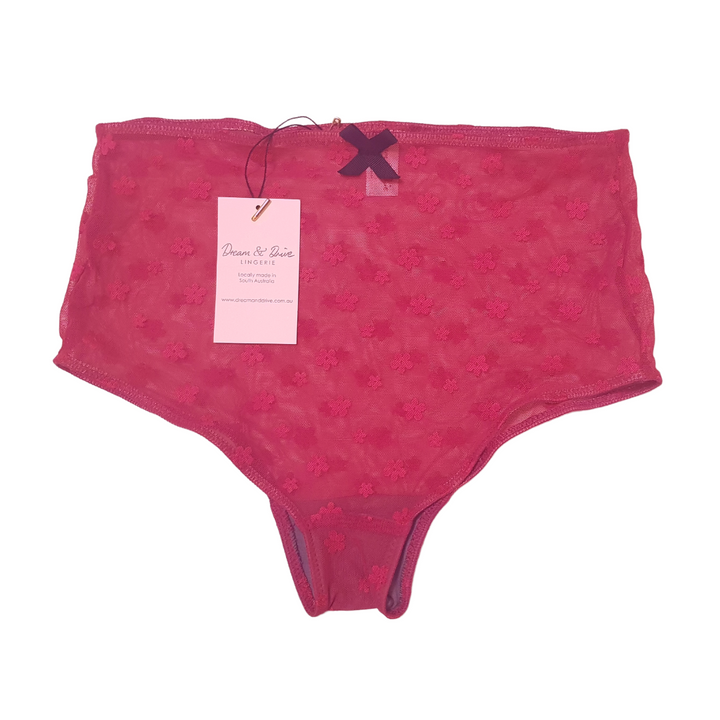 Fuchsia Pink Hip Rise Knickers